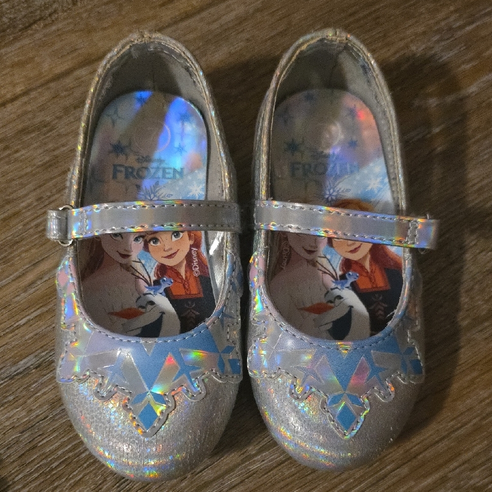 Frozen Themed Silver Dress Shoes for Kids